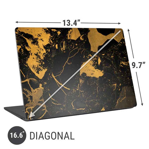 Black and Gold Scattered Marble Universal Laptop 16.6in (13.4 x 9.7in) Skin